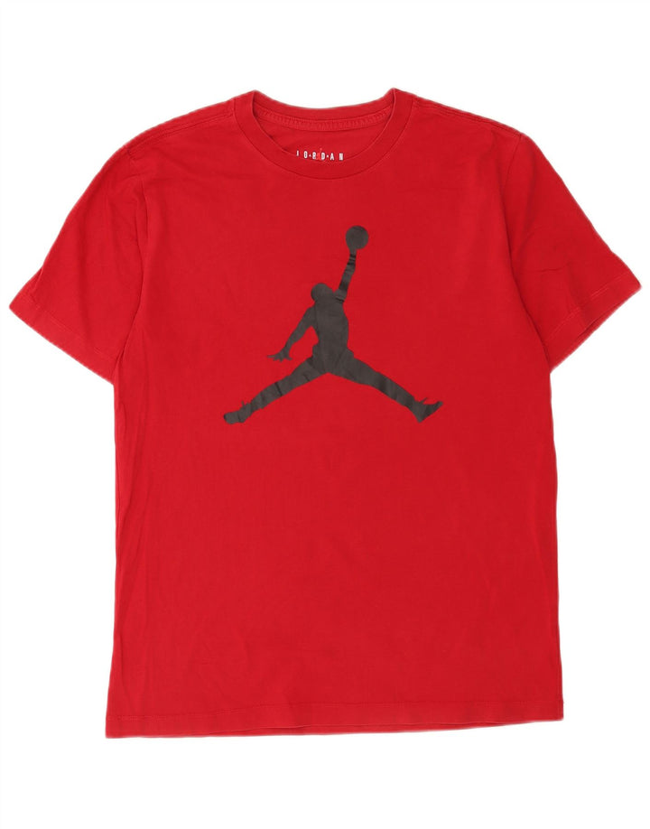 Jordan Herre Standard Fit Grafisk T-shirt Top Medium Rød Bomuld
