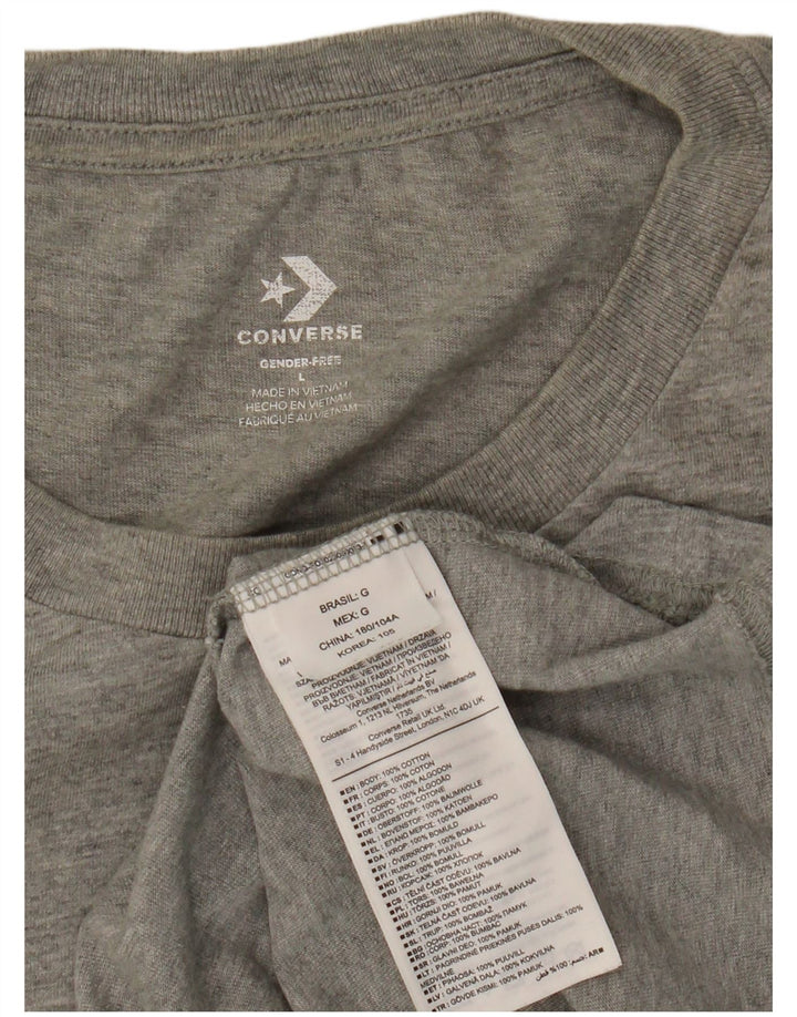 Converse Grafisk T-shirt top til mænd, stor grå flækket bomuld