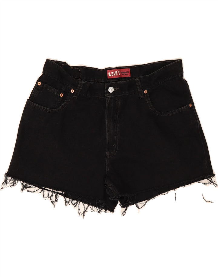 LEVI'S Boys Husky Denim Shorts 15-16 Years W36 Black Cotton Vintage Levi's and Second-Hand Levi's from Messina Hembry 