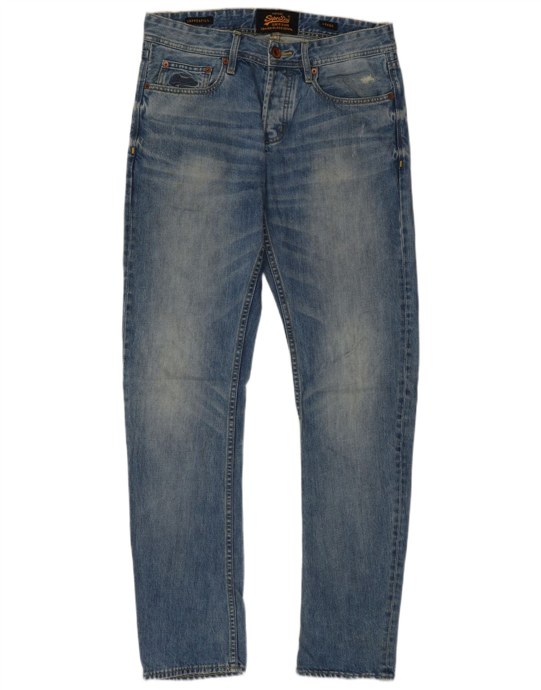 Superdry Løse jeans til mænd W30 L32 blå bomuld