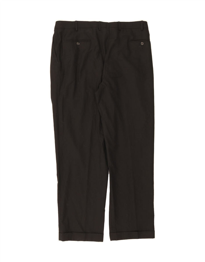 IZOD Mens Pegged Chino Trousers W38 L32  Black Pinstripe Polyester Vintage Izod and Second-Hand Izod from Messina Hembry 