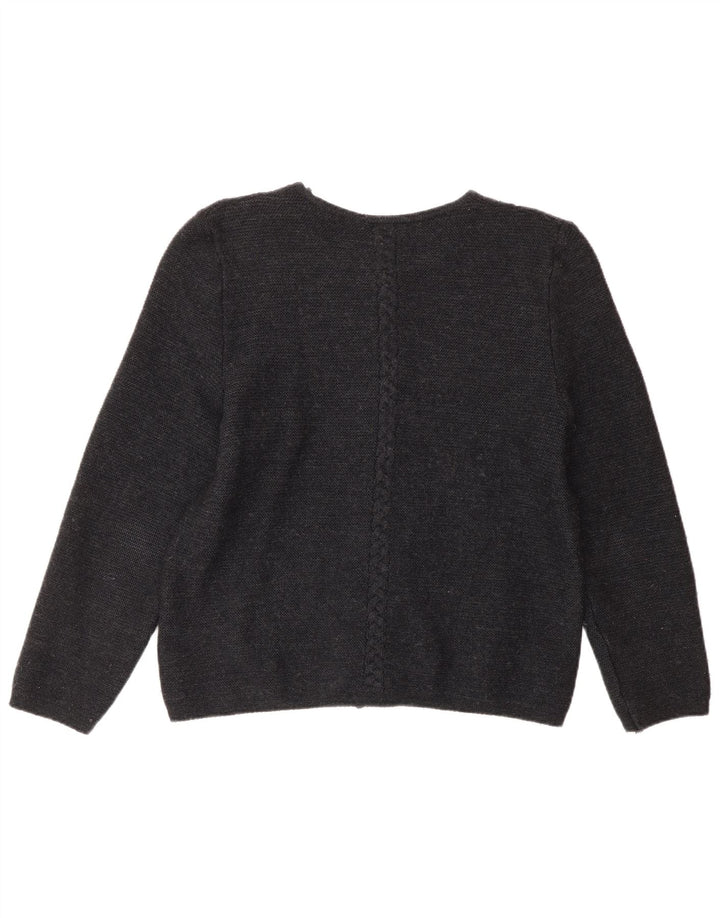 KAUFMANN Dame cardigan sweater IT 44 Mellemgrå blomsteruld