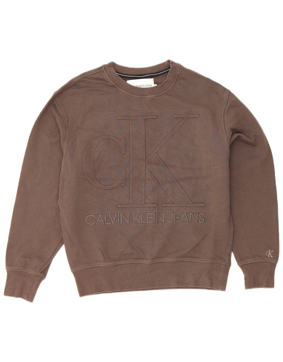 Calvin Klein Jeans Herre Grafisk Sweatshirt Jumper Lille Grå Bomuld