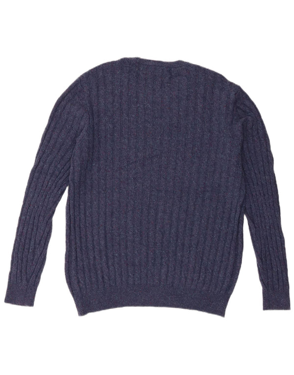 Jack Wills Herre The Marlow Crew Neck Jumper Sweater Large Navy Blue Flecked