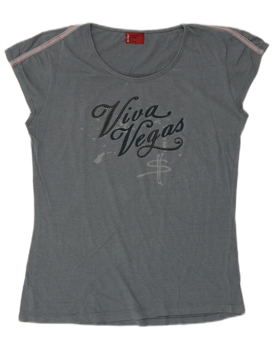 Levi's Dame Grafisk T-Shirt Top UK 14 Stor Grå Bomuld
