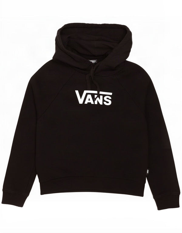 Vans Womens Crop Graphic Oversized hættetrøje Jumper UK 6 XS Black Cotton