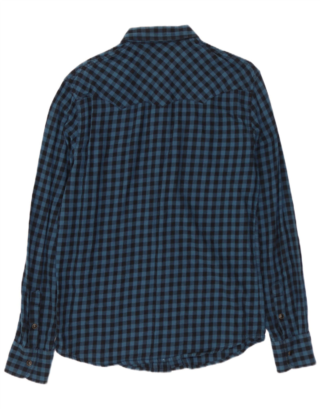 WRANGLER Herre Slim Flannel Shirt Medium Blue Gingham Cotton