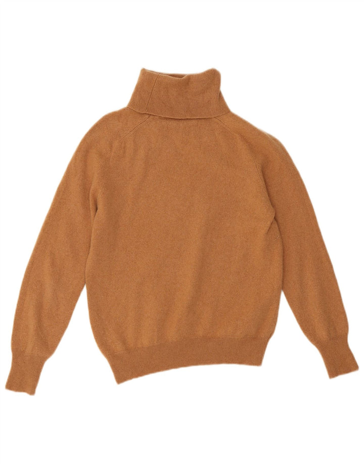 Zara Dame Rullehals Sweater UK 12 Medium Brun Uld