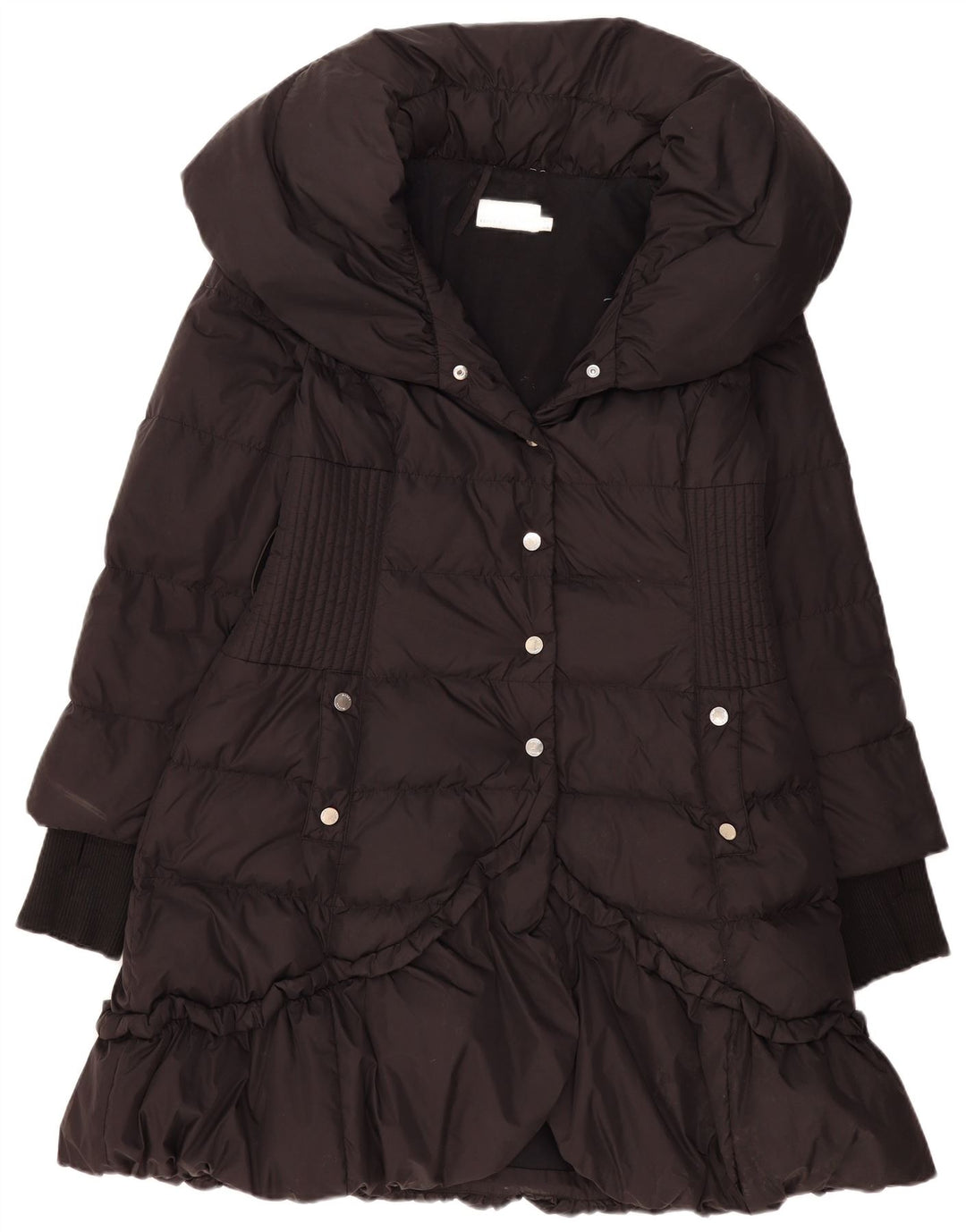 Karen Millen Dame Polstret Frakke UK 14 Stor Sort Polyamid
