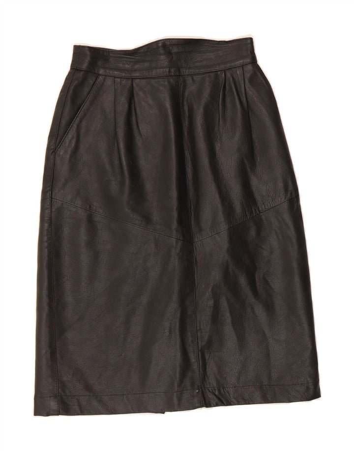 VINTAGE Womens Leather Skirt W26 Small Black Vintage Vintage and Second-Hand Vintage from Messina Hembry 
