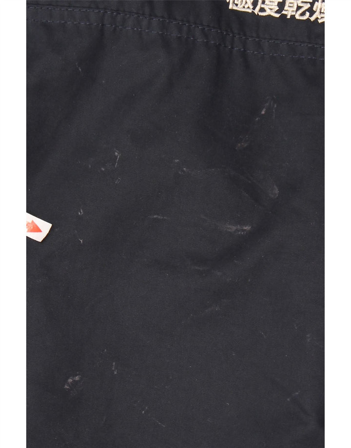 Superdry Sherpa Parkajakke med hætte til mænd UK 38 Mellem marineblå polyester