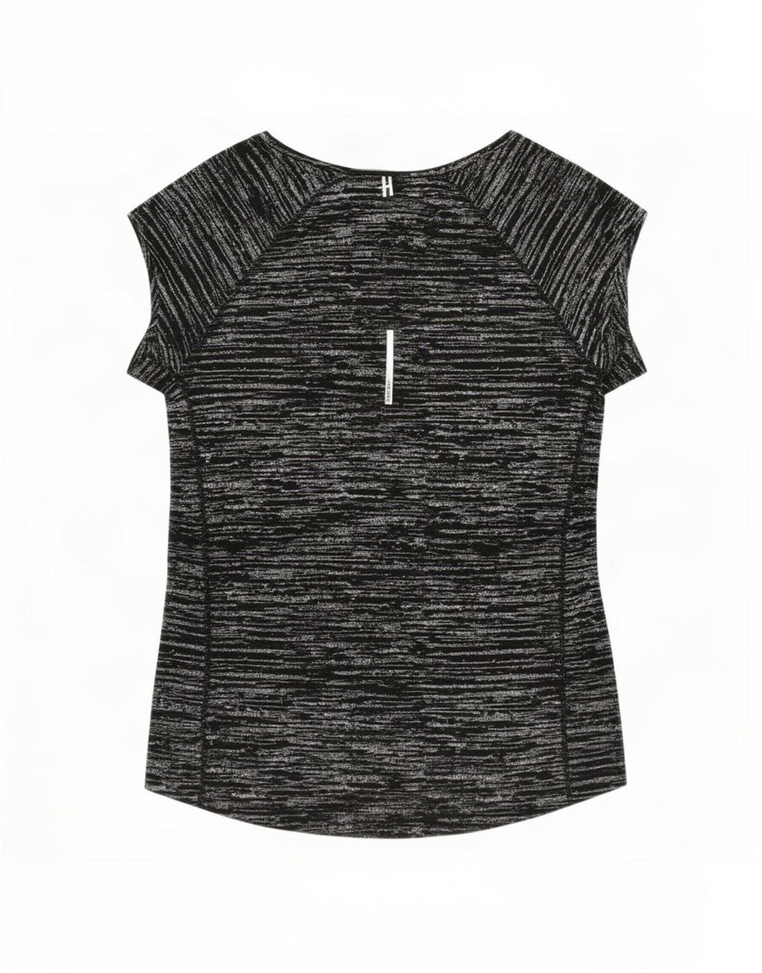 Nike Dame Dri Fit T-Shirt Top UK 12 Medium Sort Flecked Polyester