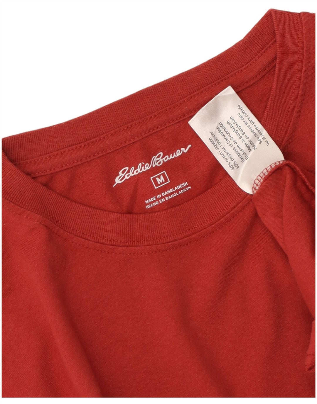 EDDIE BAUER Herre T-Shirt Top Medium Rød Bomuld