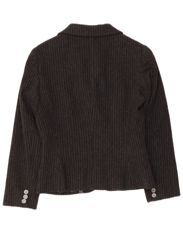 Liu Jo Dame 2 Button Blazer Jacket IT 44 Medium Black Pinstripe Acetate