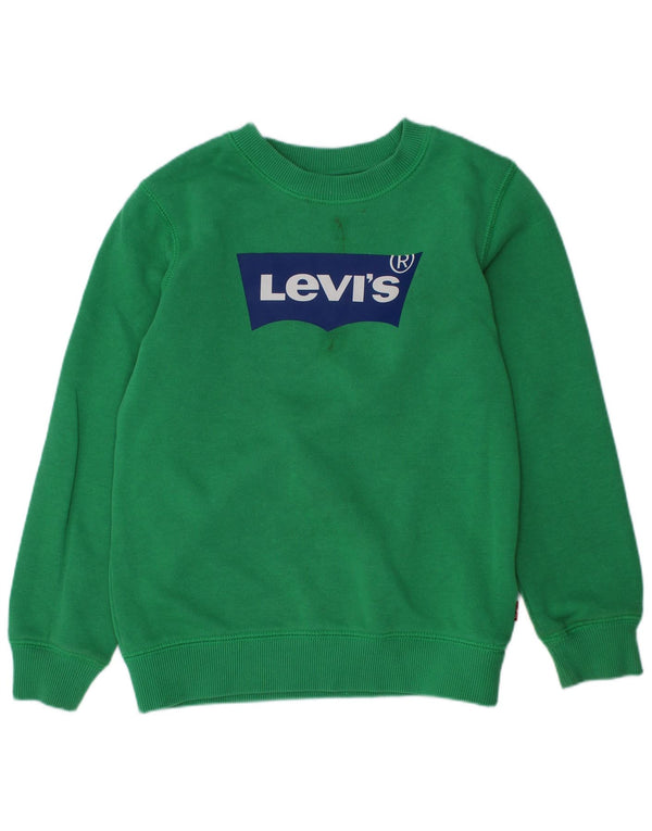 LEVI'S Boys Grafisk Sweatshirt Jumper 5-6 år Grøn Bomuld