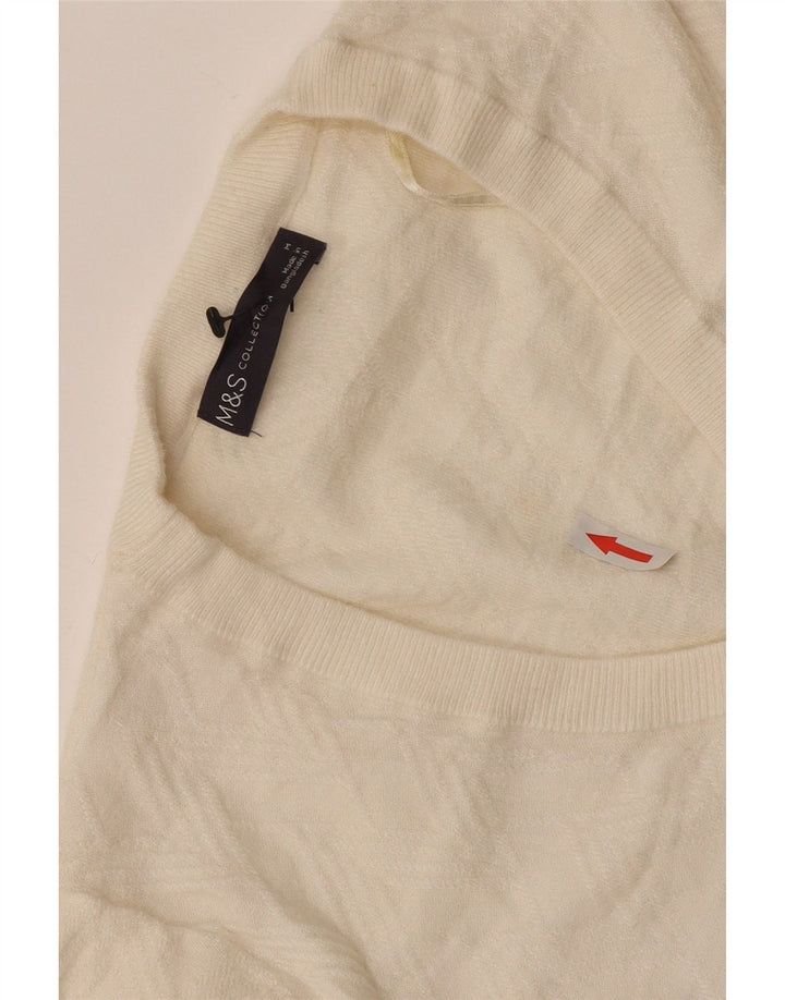 Marks & Spencer Dame V-hals sweater UK 12 Medium Off White