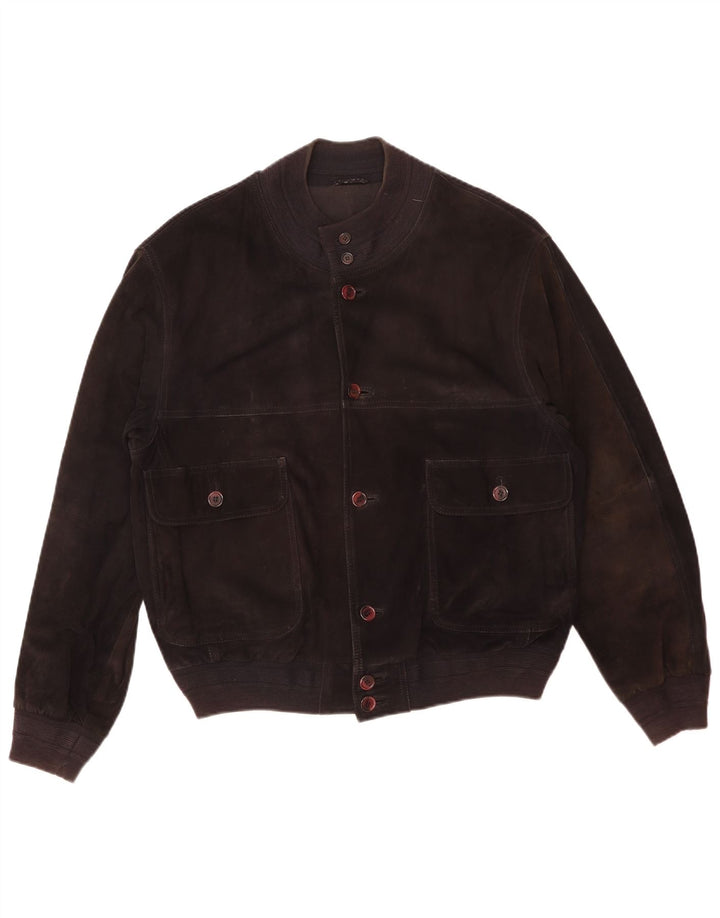 Vintage herre ruskind bomberjakke IT 50 Large Black