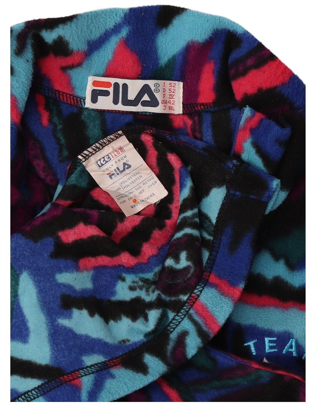 FILA Herre abstrakt mønster Fleece Jumper IT 52 Stor Flerfarvet