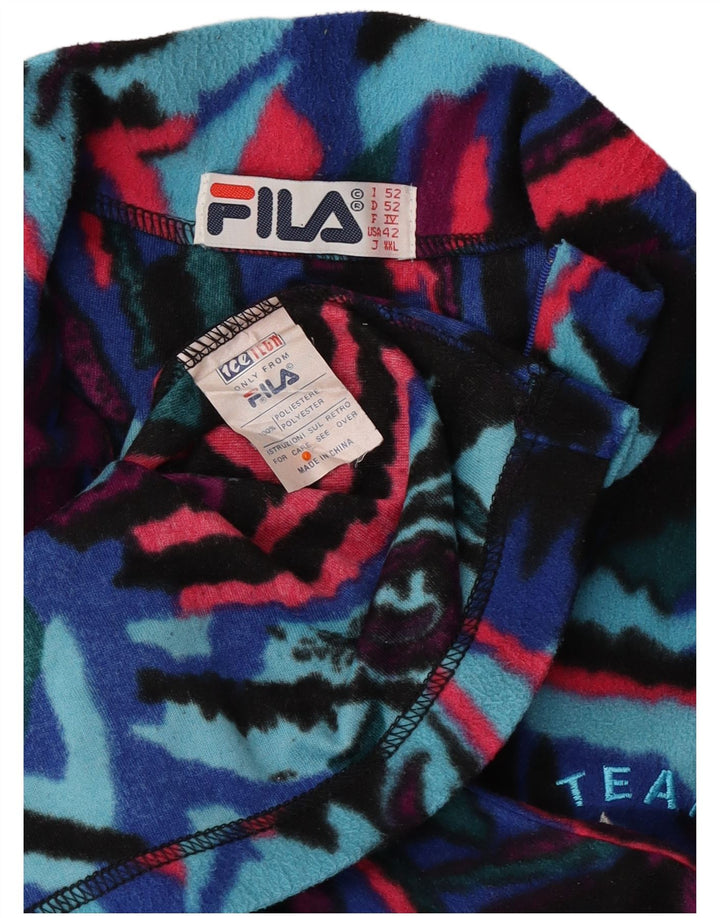 FILA Herre abstrakt mønster Fleece Jumper IT 52 Stor Flerfarvet