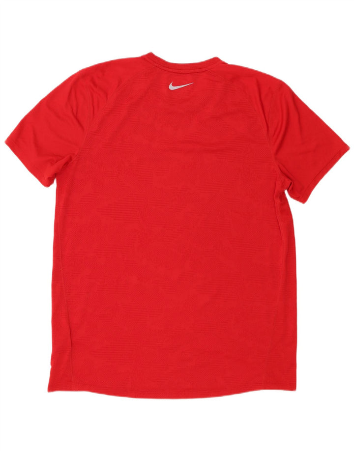 Nike Herre Dri Fit T-Shirt Top Stor Rød Polyester
