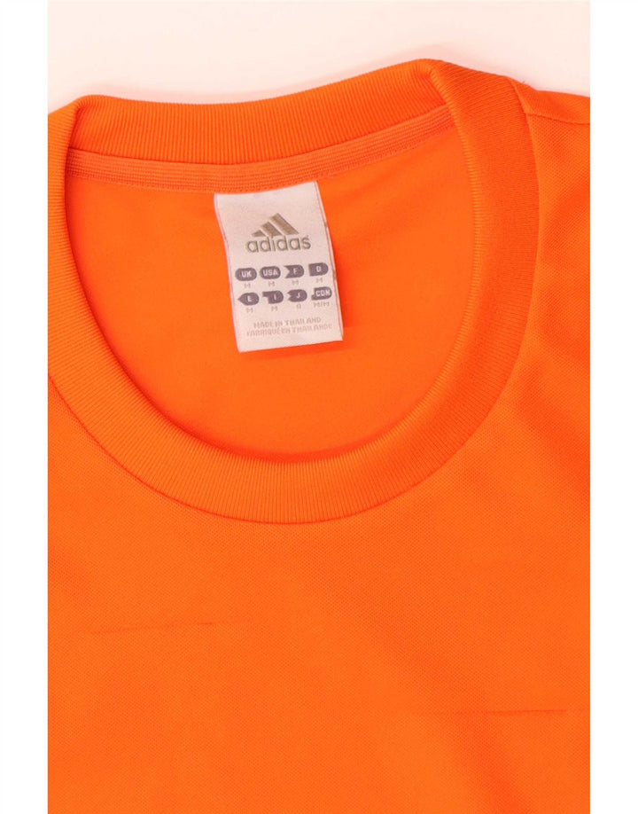 Adidas Herre Climalite T-Shirt Top Medium Orange Polyester
