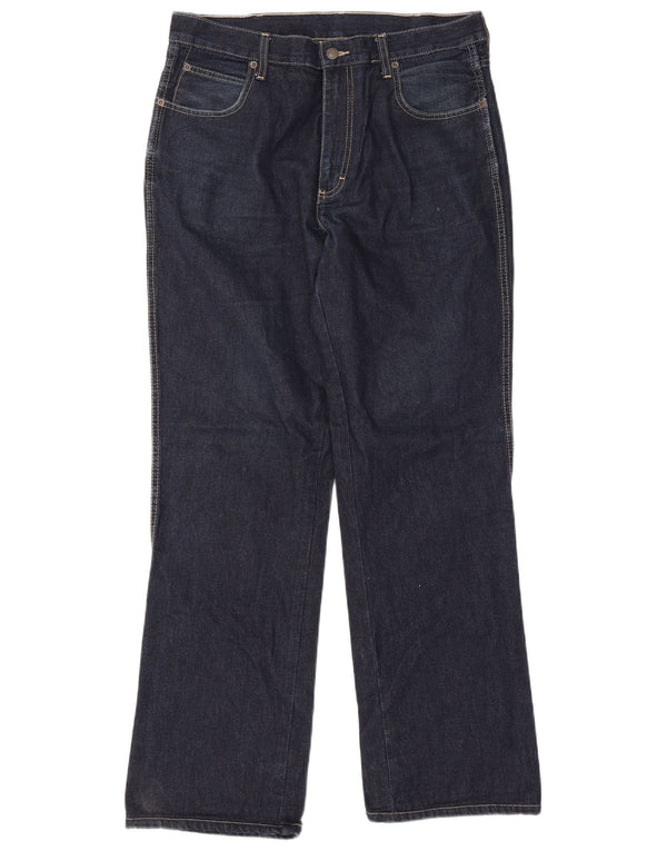 Wrangler Herre Texas Straight Jeans W34 L31 Marineblå Bomuld