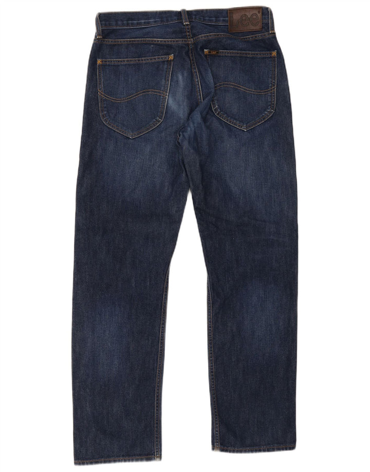 Lee Straight Jeans til mænd W32 L32 Marineblå bomuld