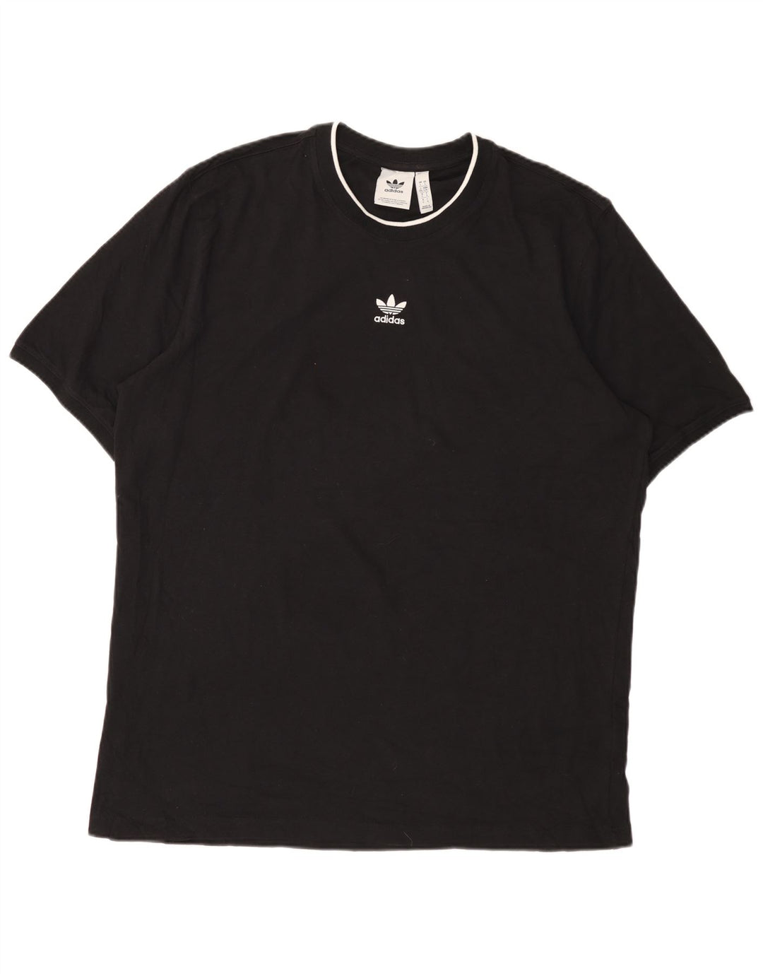 ADIDAS Herre T-Shirt Top Stor Sort Bomuld