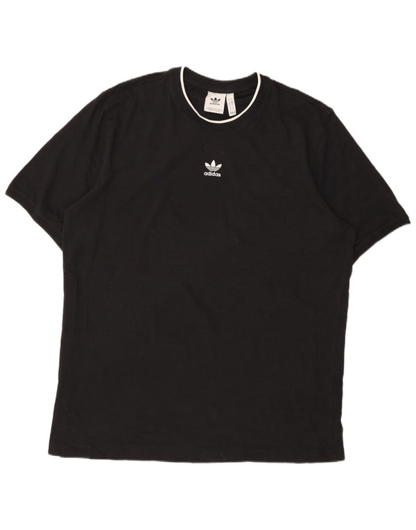 ADIDAS Herre T-Shirt Top Stor Sort Bomuld