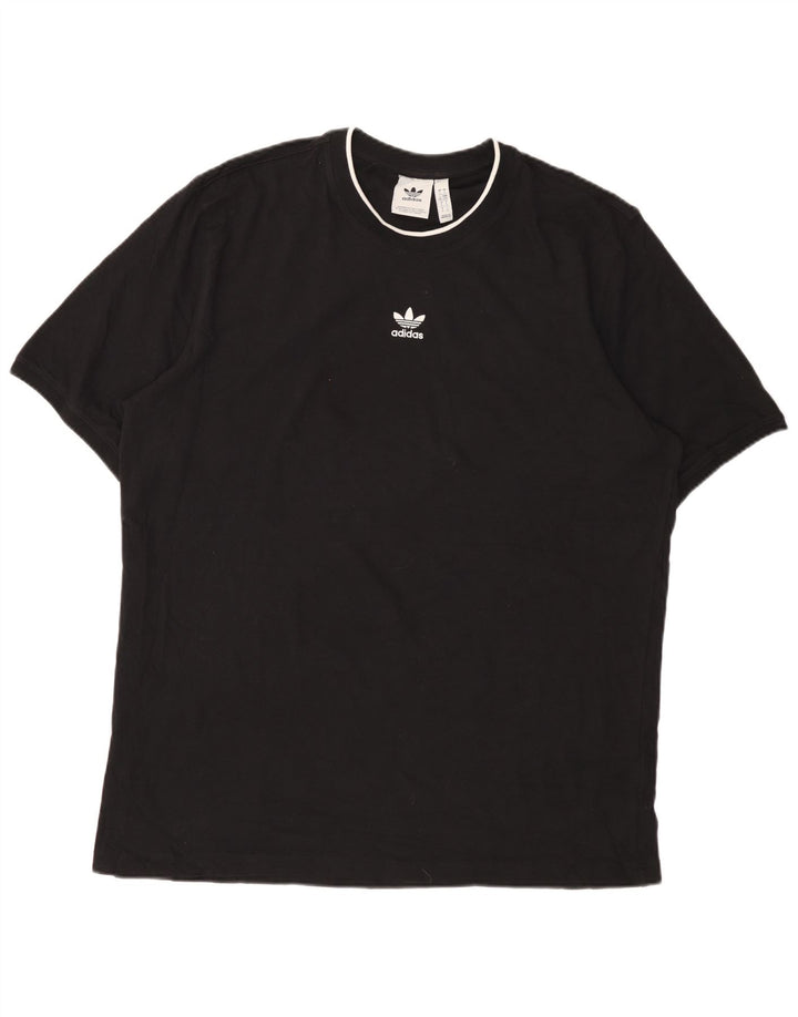 ADIDAS Herre T-Shirt Top Stor Sort Bomuld