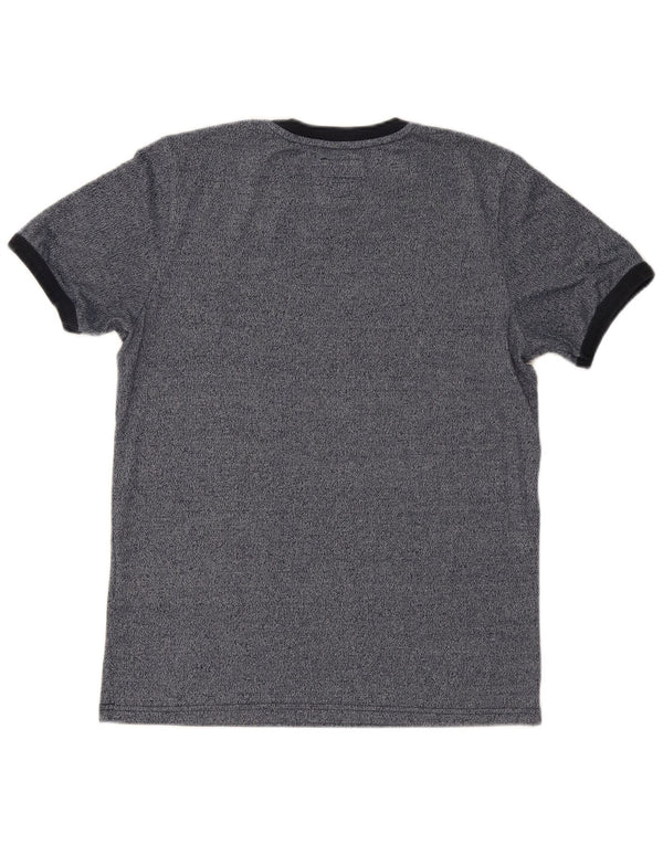 SUPERDRY Herre grafisk T-shirt Top Medium Marineblå Flecked Bomuld