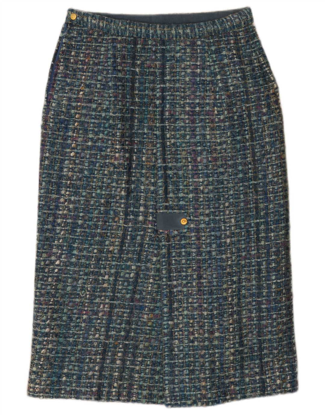 Vintage lige nederdel til kvinder W28 Medium Blue Check