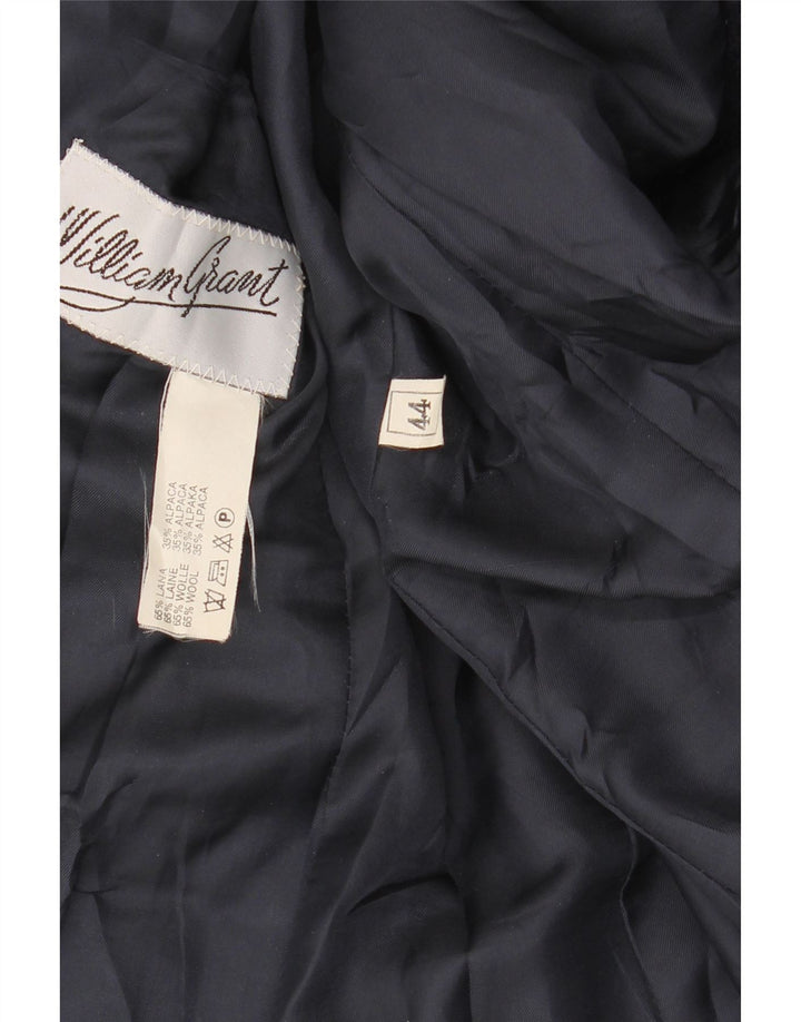 VINTAGE Dame 2-knaps blazerjakke IT 44 Mellem marineblå ternet uld