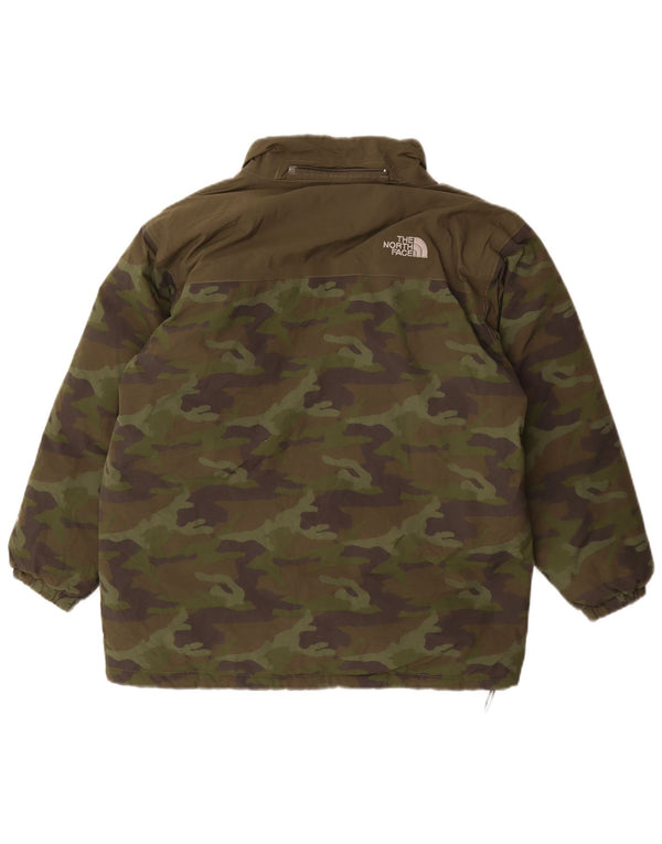 The North Face Boys Polstret Jakke 11-12 År Stor Khaki Camouflage Nylon