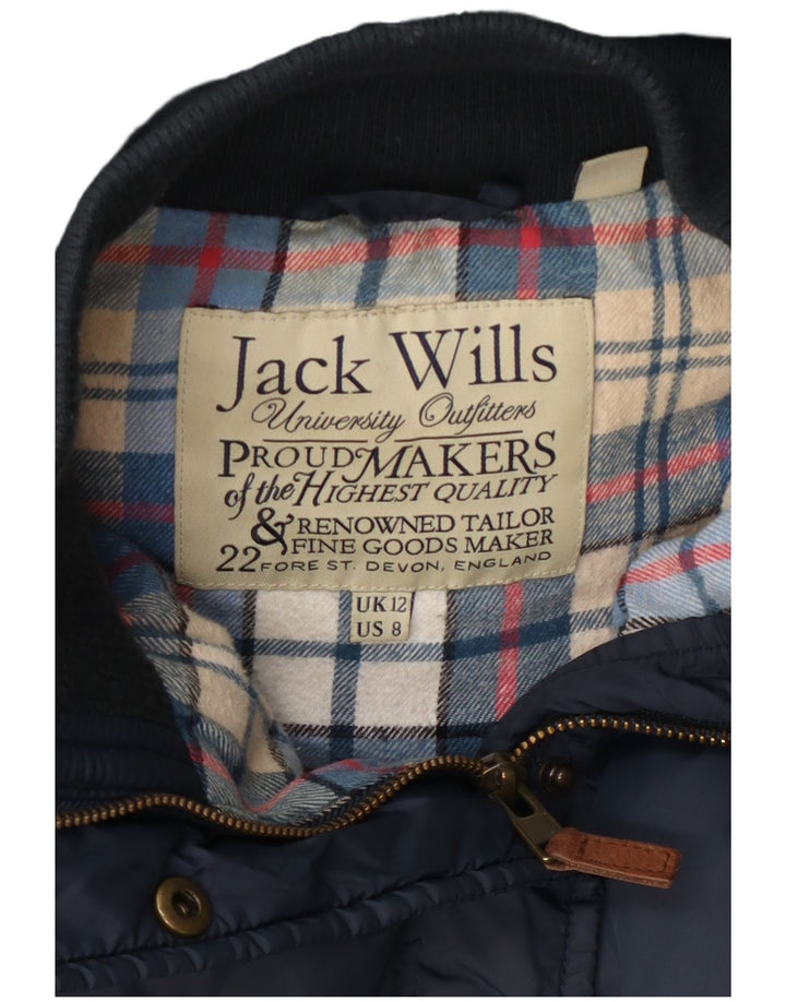 Jack Wills Dame Hætte Polstret Gilet UK 12 Medium Navy Blue