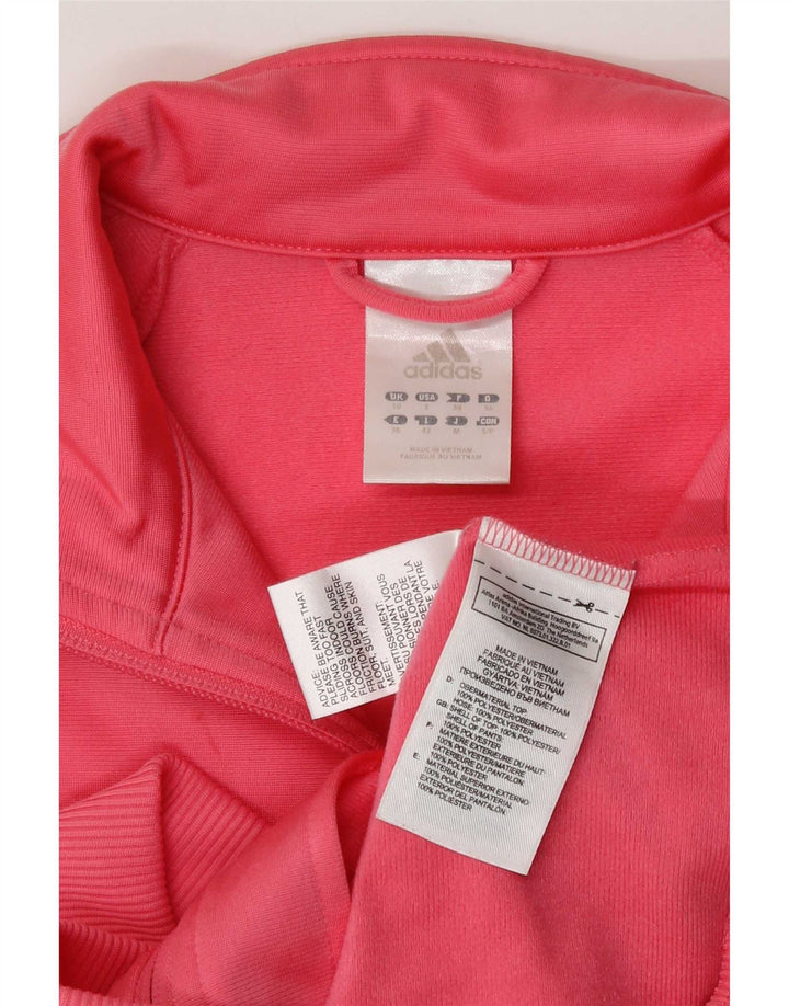 Adidas træningsdragt topjakke til kvinder UK 10 Small Pink Polyester