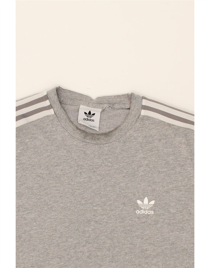 ADIDAS Mens Graphic T-Shirt Top Medium Grey Vintage Adidas and Second-Hand Adidas from Messina Hembry 