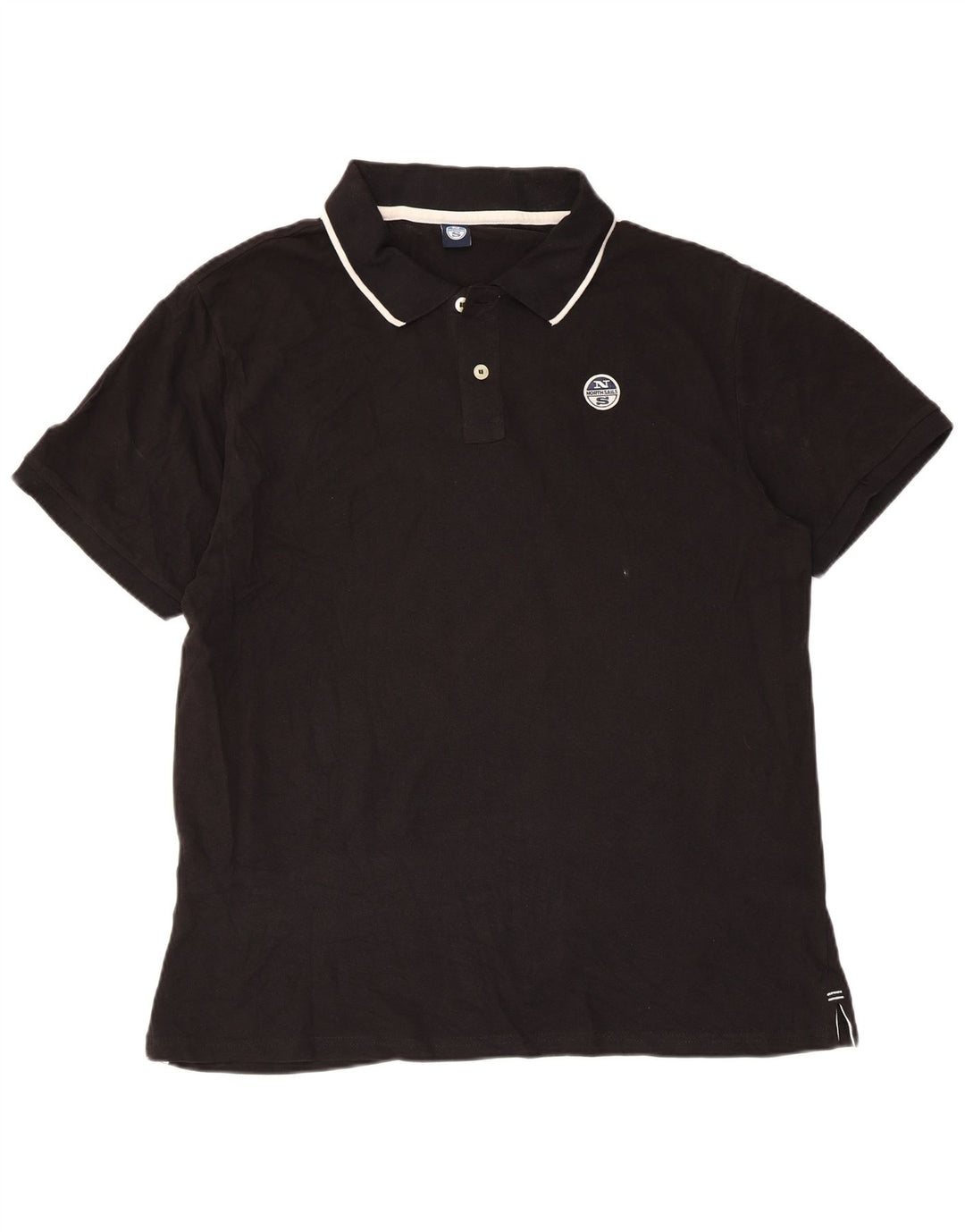 North Sails Herre poloshirt XL sortstribet bomuld