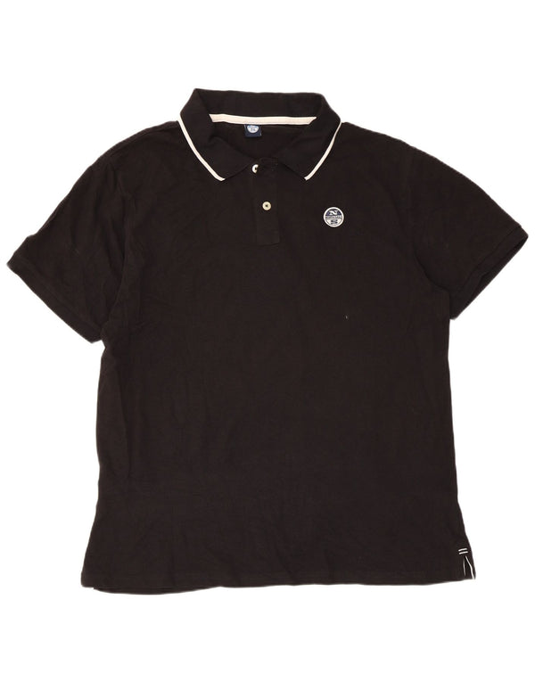 North Sails Herre poloshirt XL sortstribet bomuld
