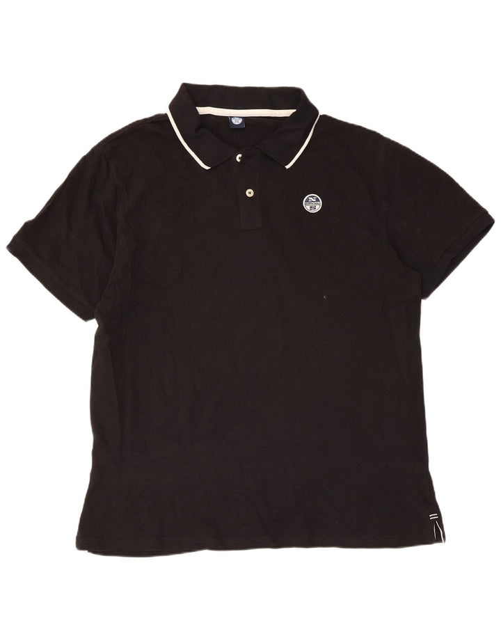 North Sails Herre poloshirt XL sortstribet bomuld