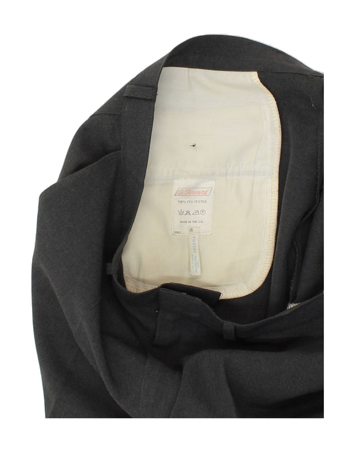 ST. BERNARD Womens Straight Chino Trousers W34 L28 Grey Polyester Vintage St. Bernard and Second-Hand St. Bernard from Messina Hembry 