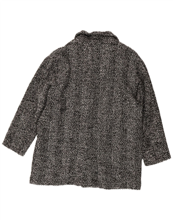 Fat Face Dame Oversized Overfrakke UK 18 XL Sort sildebenspolyester
