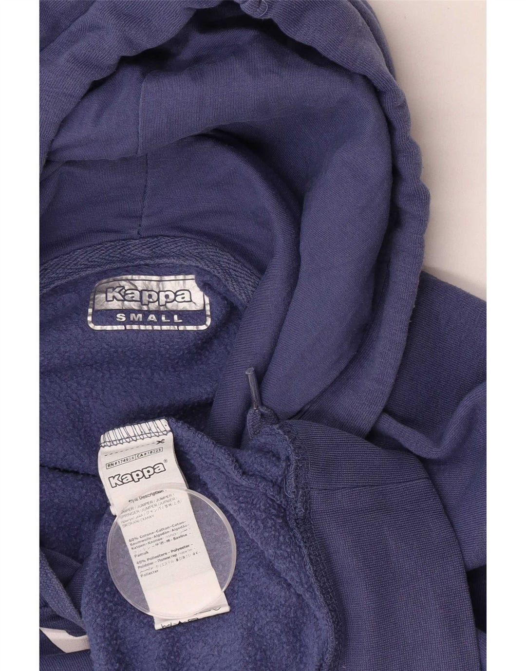 Kappa Herre grafisk Regular Fit Hoodie Jumper Lille Blå Bomuld