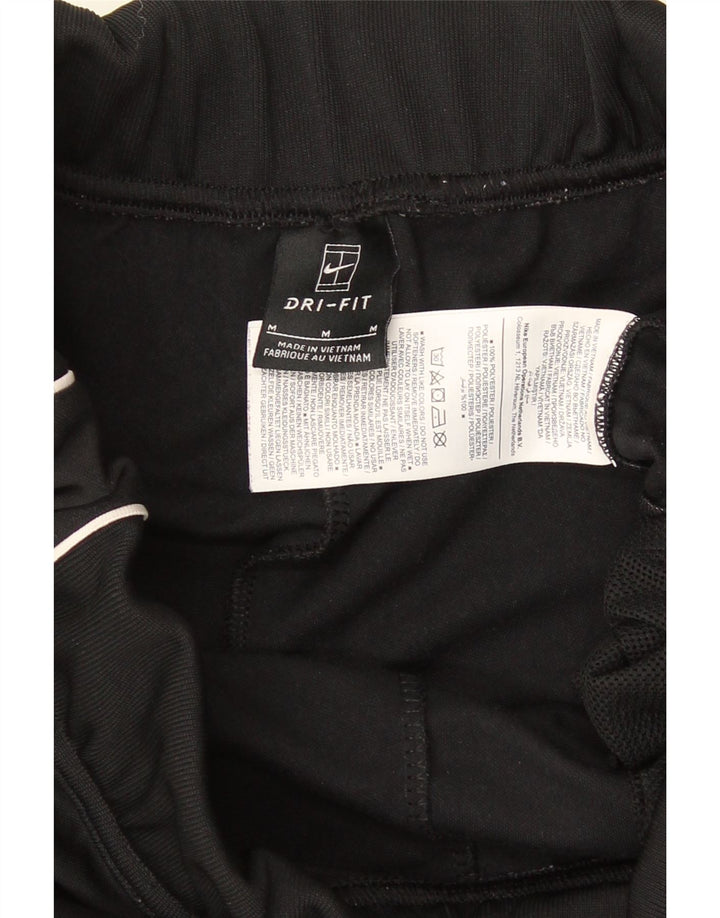 Nike Dame Dri Fit træningsdragt Bukser UK 12 Medium Sort Stribet