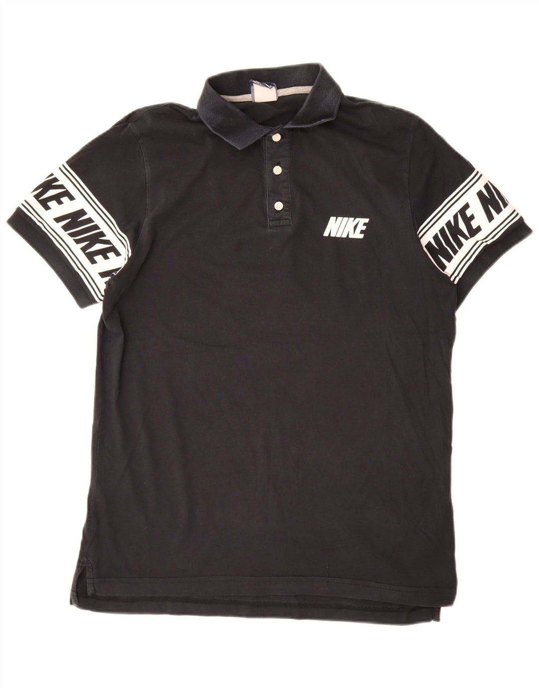 Nike grafisk poloshirt til mænd, stor sort Colourblock Bomuld