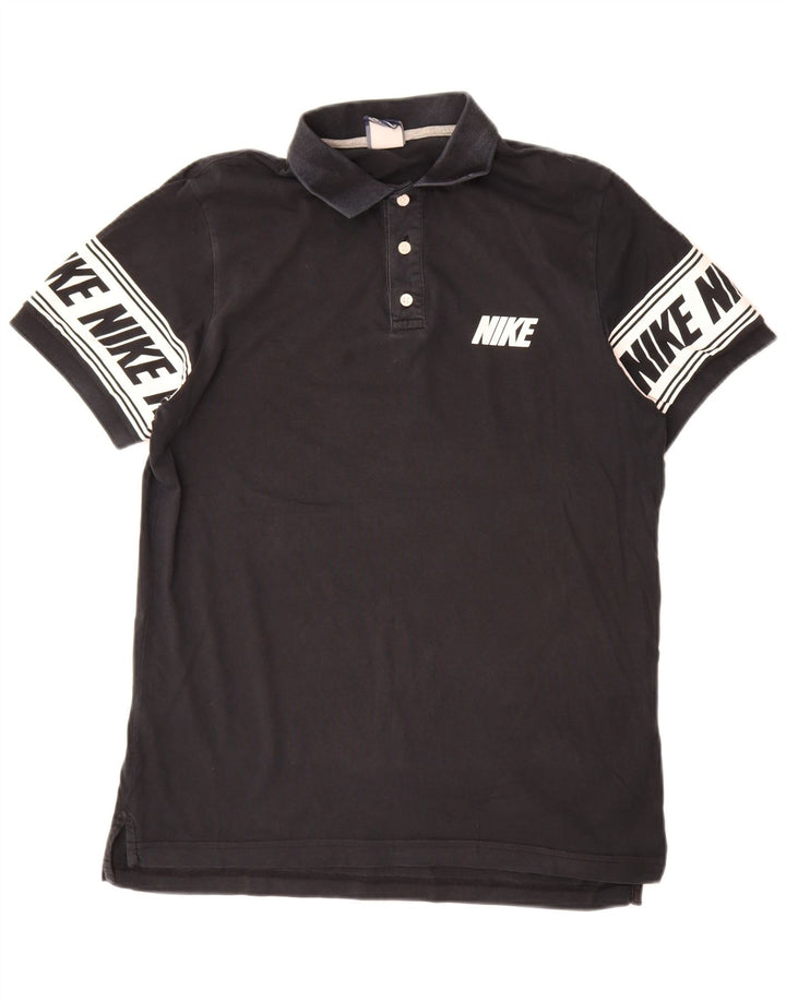 Nike grafisk poloshirt til mænd, stor sort Colourblock Bomuld