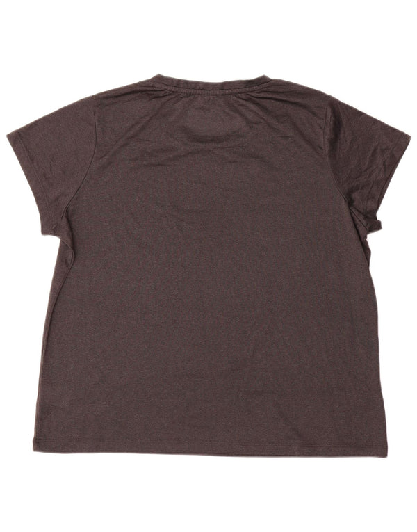 Fila Dame T-Shirt Top UK 16 Stor Grå Polyester
