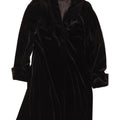 Vintage Dame Velvet Overcoat UK 16 Large Black Polyester