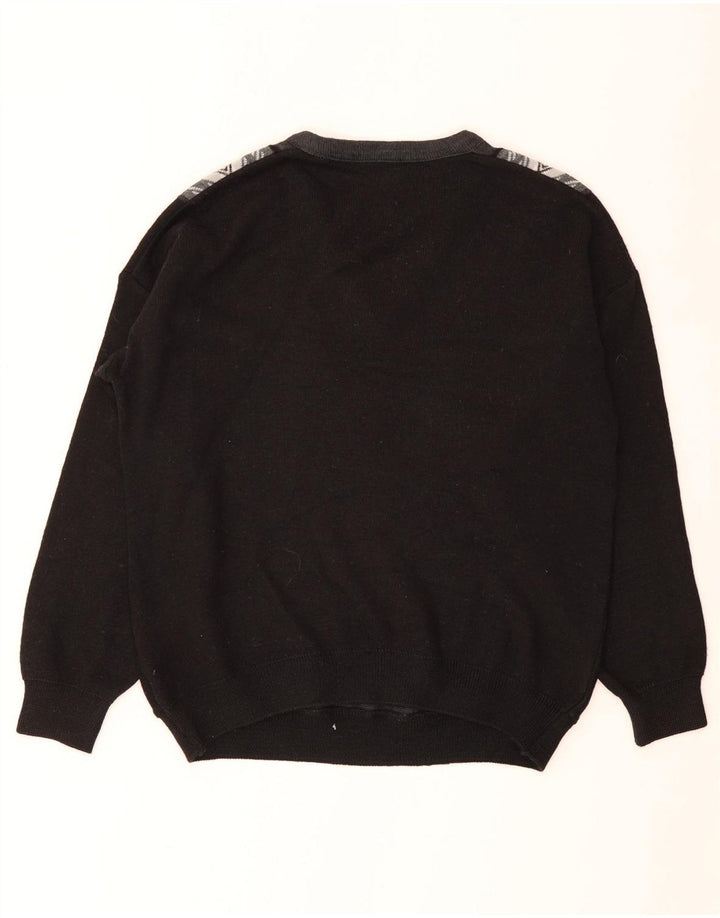 Farah Herre V-hals sweater Medium Sort Colourblock Akryl
