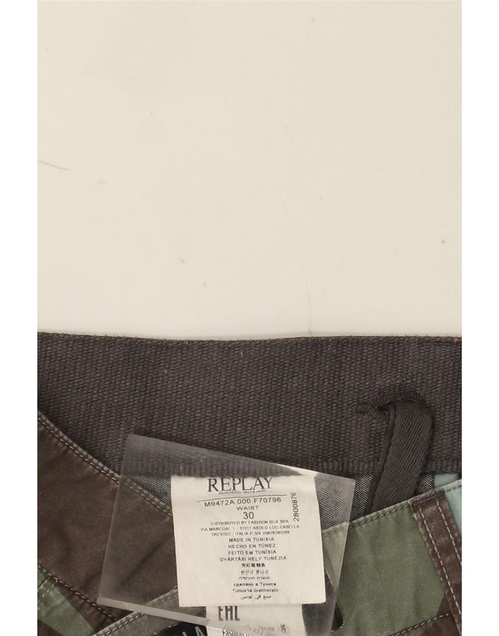 Replay Herre Chino Shorts W30 Medium Flerfarvet geometrisk bomuld